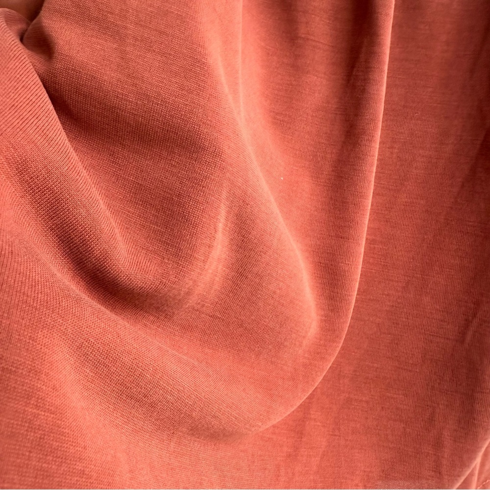 Green Envelope Button Down Flutter Short Sleeve Top in Rust red size small - Picture 10 of 10